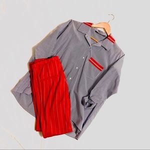 ZARA blue pinstriped button down